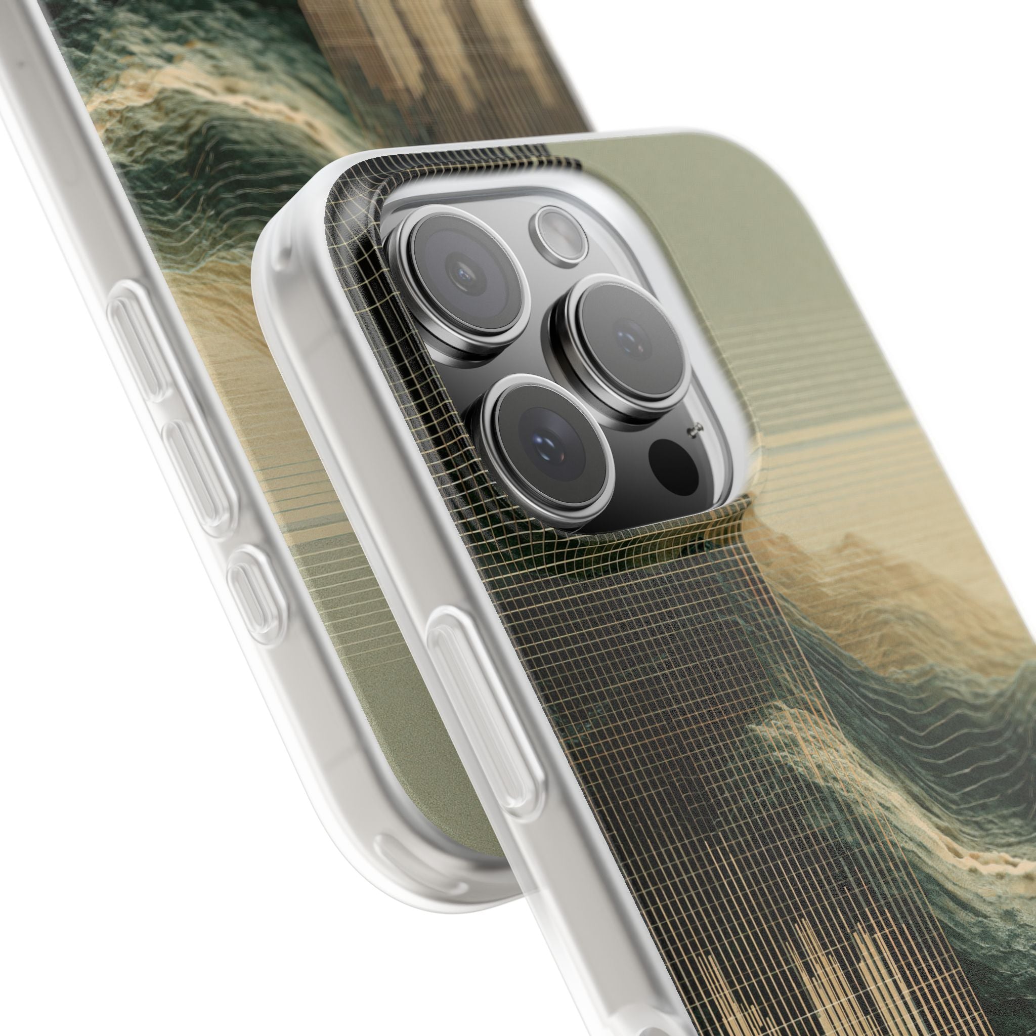 Beige Lite Phone Case for iPhone - Veridian Data Ridge