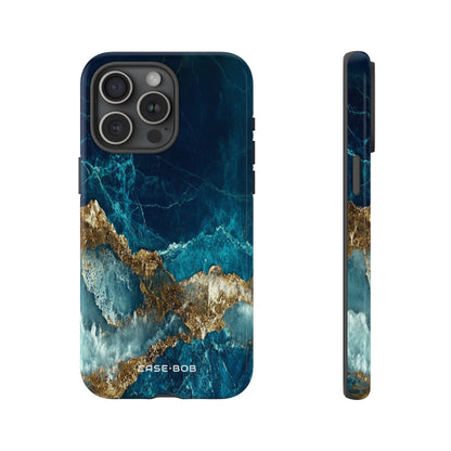 Jagged Gold Split iPhone 15 Pro Max Case - Tough