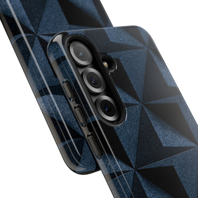 Blue Tough Phone Case for Samsung - Indigo Basalt Facets