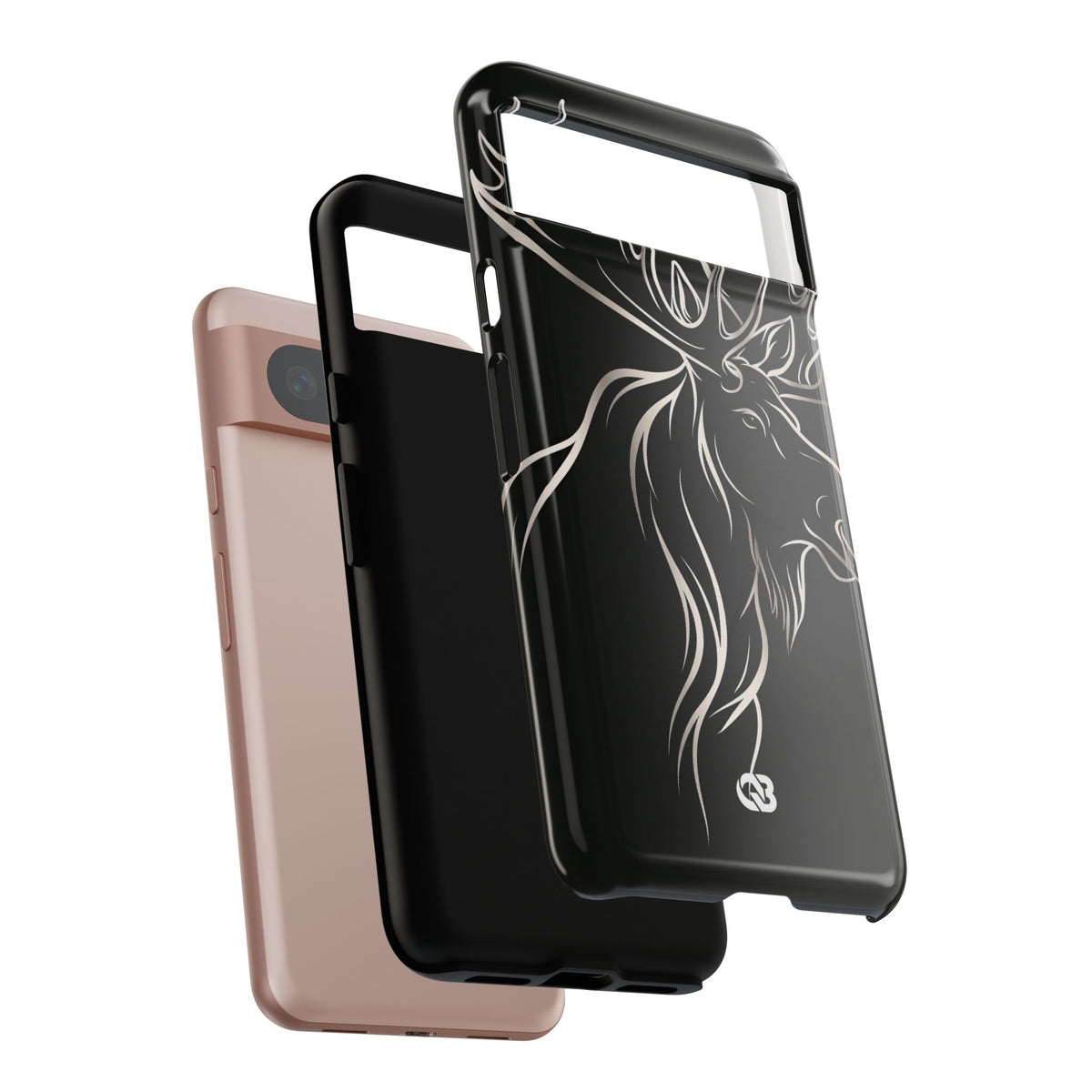 Nordic Moose Contour · Tough Phone Case for Pixel ·  Black