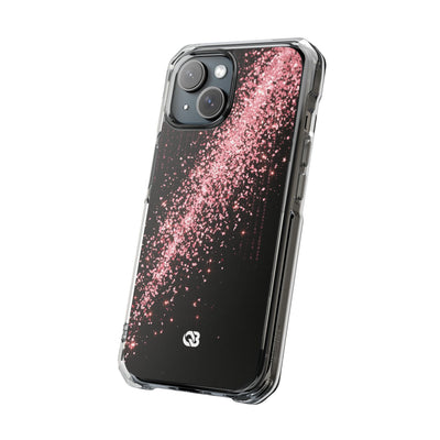 Rose Digital Cascade · Clear Impact Magnetic Phone Case for iPhone · Pink