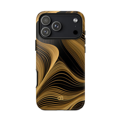 Gold Tough Phone Case for iPhone - Molten Copper Strands