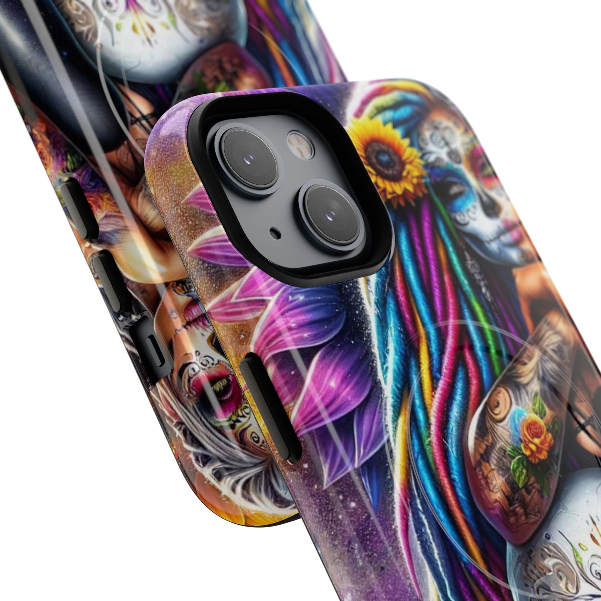 Sonnenblume Totenkopf Glow iPhone 14 Case - Tough+