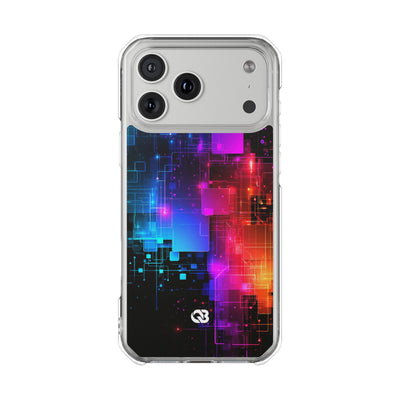 Spectral Circuit Grid · Clear Impact Magnetic Phone Case for iPhone · Black