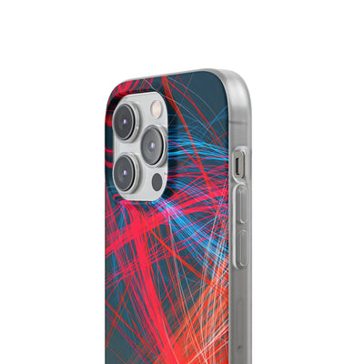 Neon Fiber Stream · Lite Phone Case for iPhone ·  Red