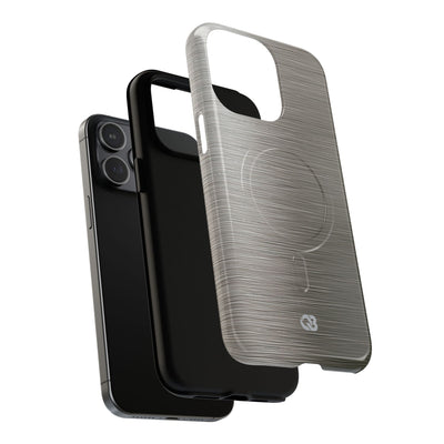Grey Tough 2.0 Magsafe Phone Case for iPhone - Brushed Industrial Steel