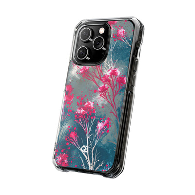 Cyber Blossom · Clear Impact Magnetic Phone Case for iPhone · Teal
