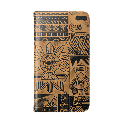 Celestial Faces Bruin - Samsung S23 Case - Portemonnee