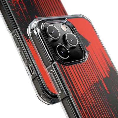 Red Impact MagSafe Phone Case for iPhone - Crimson Brutalist Distortion