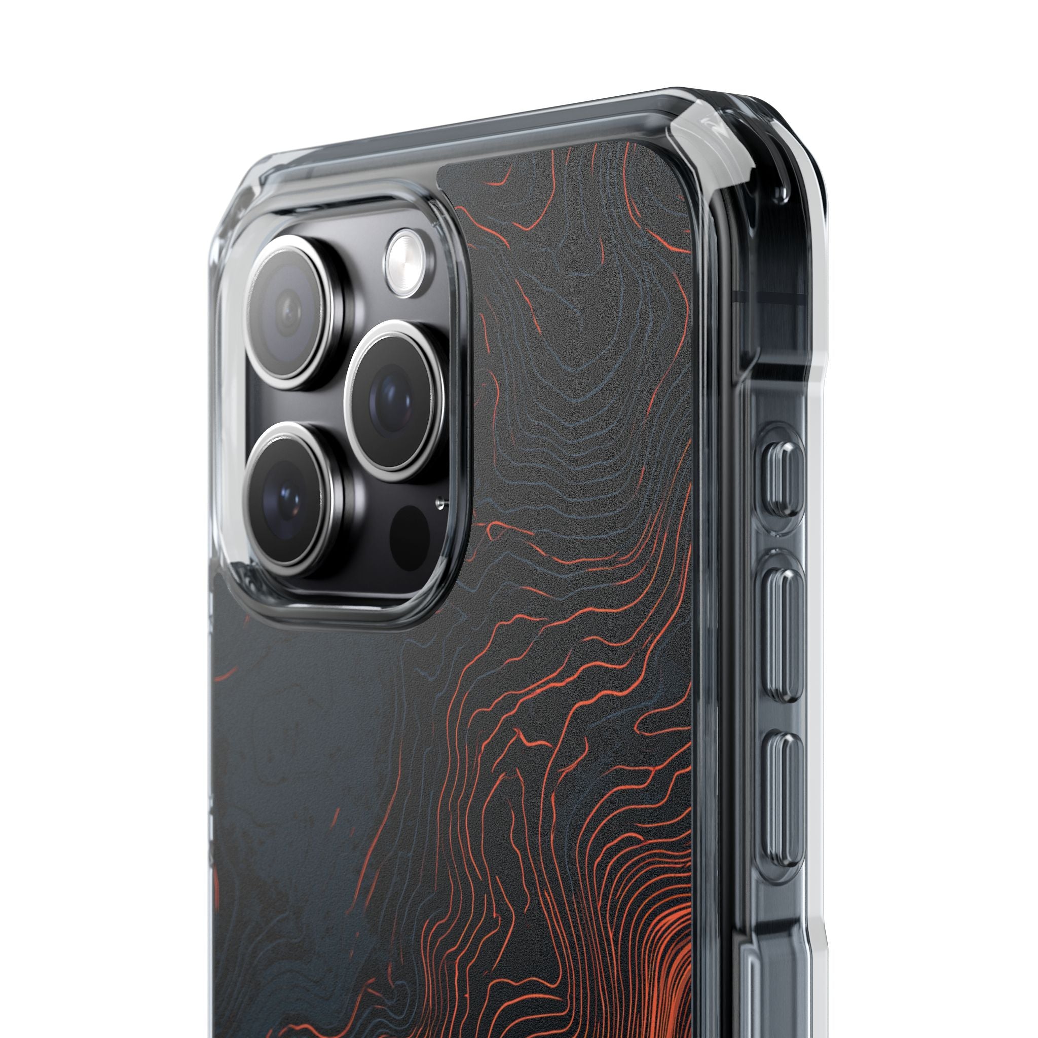 Black Impact MagSafe Phone Case for iPhone - Volcanic Basalt Map