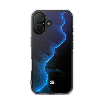 Electric Azure Drift · Clear Impact Magnetic Phone Case for iPhone · Blue