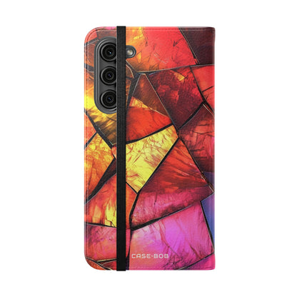 Crimson Shard Mosaic - Samsung S23+ Case - Wallet