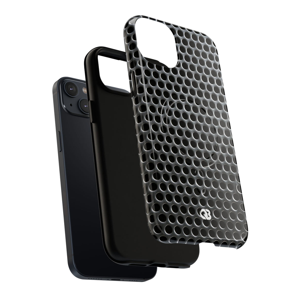 Brushed Perforated Steel · Tough 2.0 Magnetic Phone Case for iPhone · Silver
