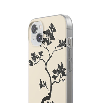 Beige Lite Phone Case for iPhone - Obsidian Bonsai Silhouette
