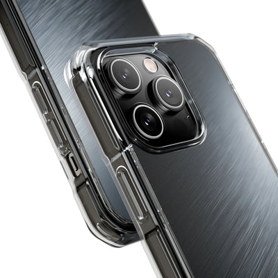 Grey Impact MagSafe Phone Case for iPhone - Charcoal Brushed Steel