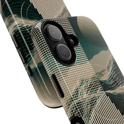 Green Tough 2.0 Magsafe Phone Case for iPhone - Lunar Moss Topography