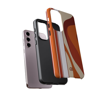 Orange Tough Phone Case for Samsung - Terracotta Metro Line