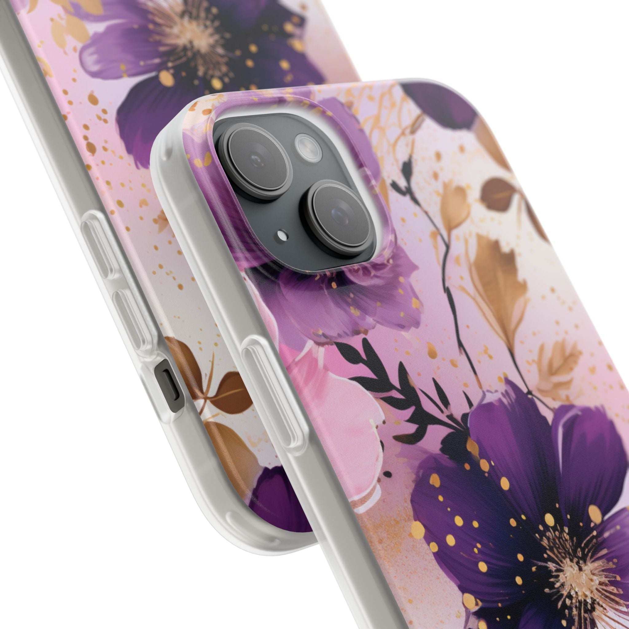 Gilded Violet Bloom · Soft Phone Case for iPhone