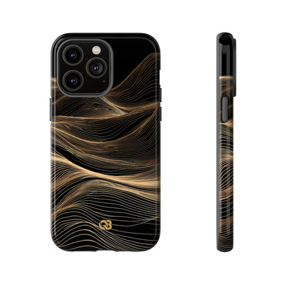 Black Tough Phone Case for iPhone - Copper Topo Ridge