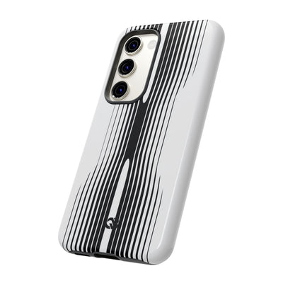 White Tough Phone Case for Samsung - Kinetic Mono Distortion