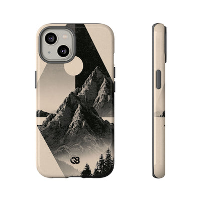 Beige Tough Phone Case for iPhone - Obsidian Summit Parchment