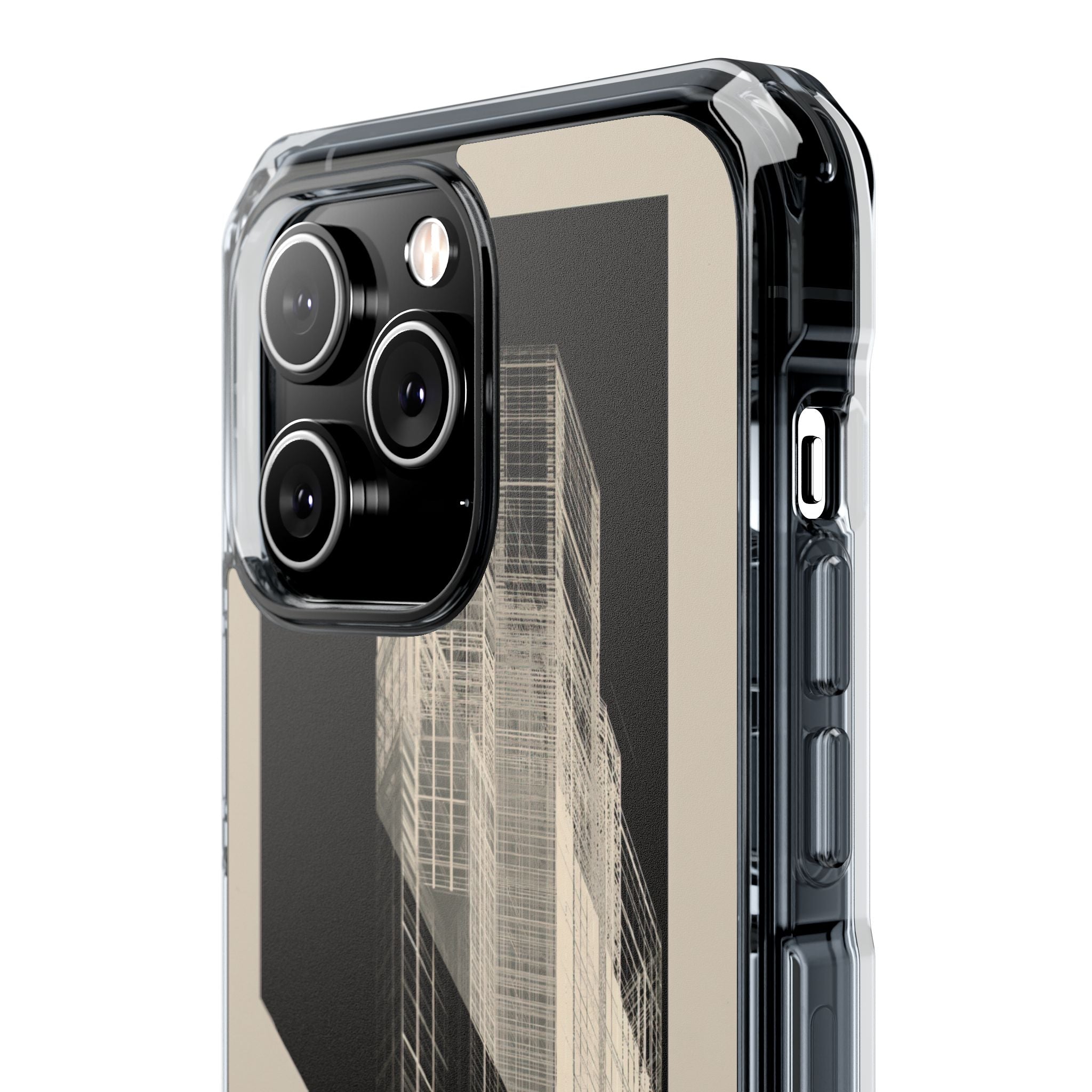 Beige Impact MagSafe Phone Case for iPhone - Monolith Urban Grid