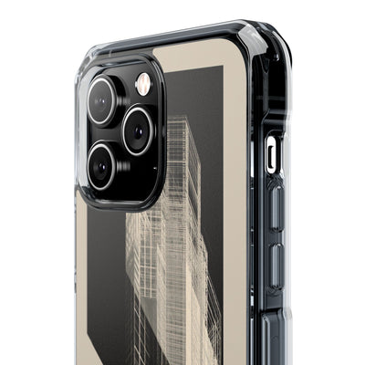 Beige Impact MagSafe Phone Case for iPhone - Monolith Urban Grid
