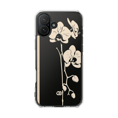 Black Impact MagSafe Phone Case for iPhone - Obsidian Bone Orchid