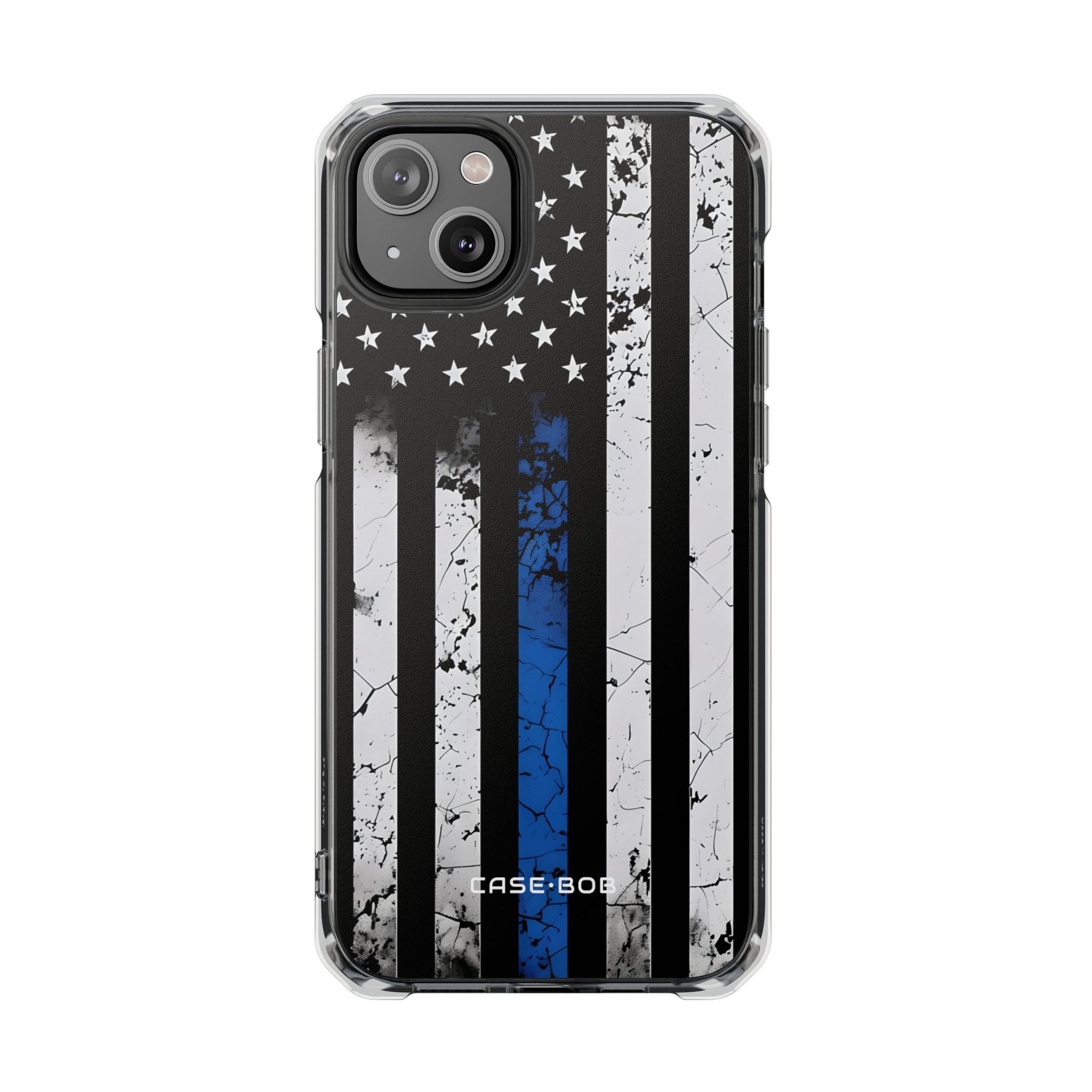 Blau gestreifte Flagge iPhone 14 Plus Case - Impact