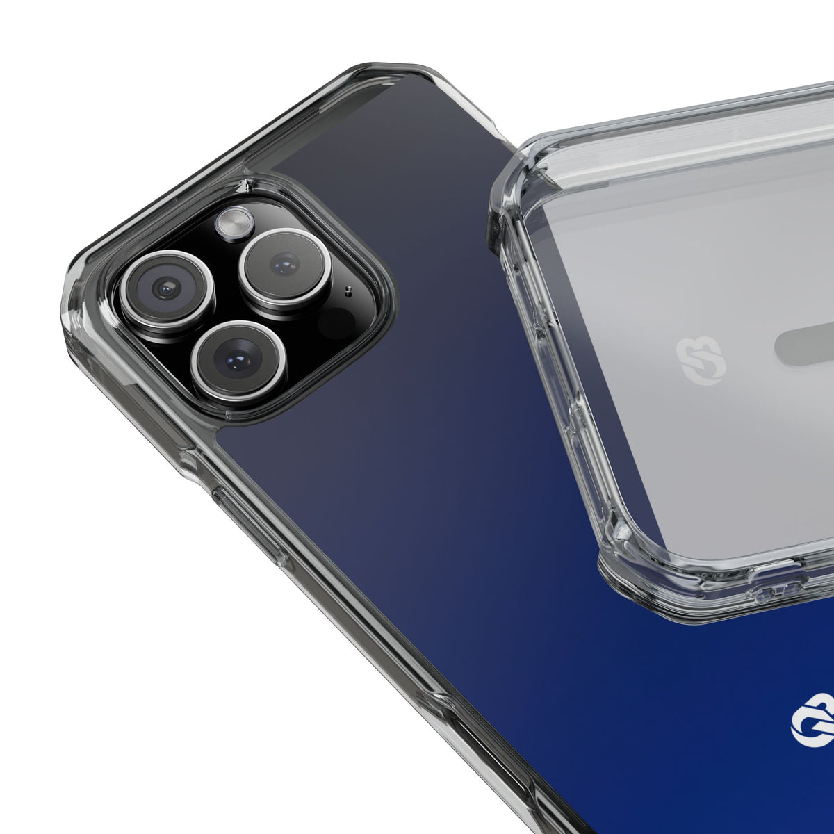 Midnight Cobalt Gradient · Clear Impact Magnetic Phone Case for iPhone · Blue