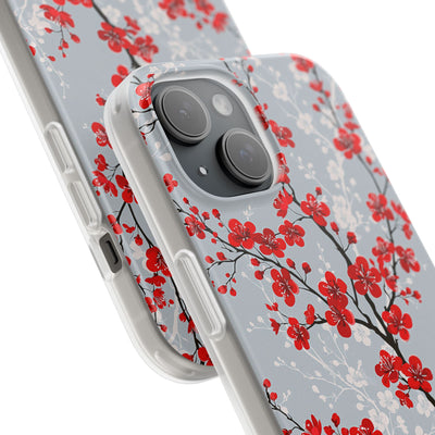 Grey Lite Phone Case for iPhone - Crimson Sakura Slate