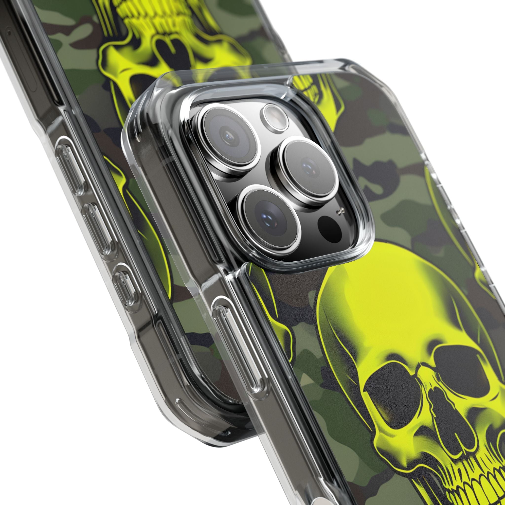 Neon Schädel Camo iPhone 16 Pro Case - Impact