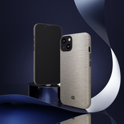 Brushed Silver Alloy · Tough Phone Case for iPhone · Silver