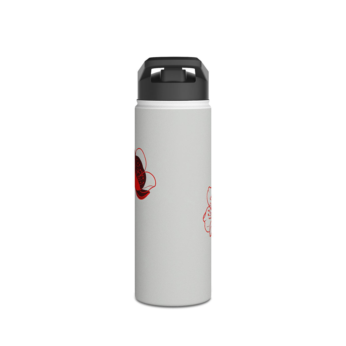 Crimson Sakura Blossom · Insulated Water Bottle · Red