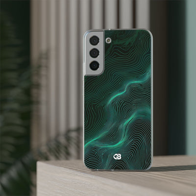 Teal Lite Phone Case for Samsung - Neon Jade Contour