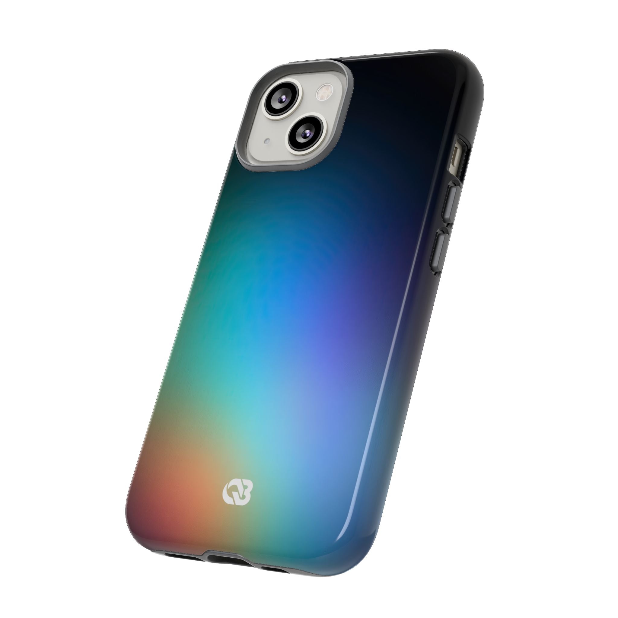 Black Tough Phone Case for iPhone - Electric Prism Grain