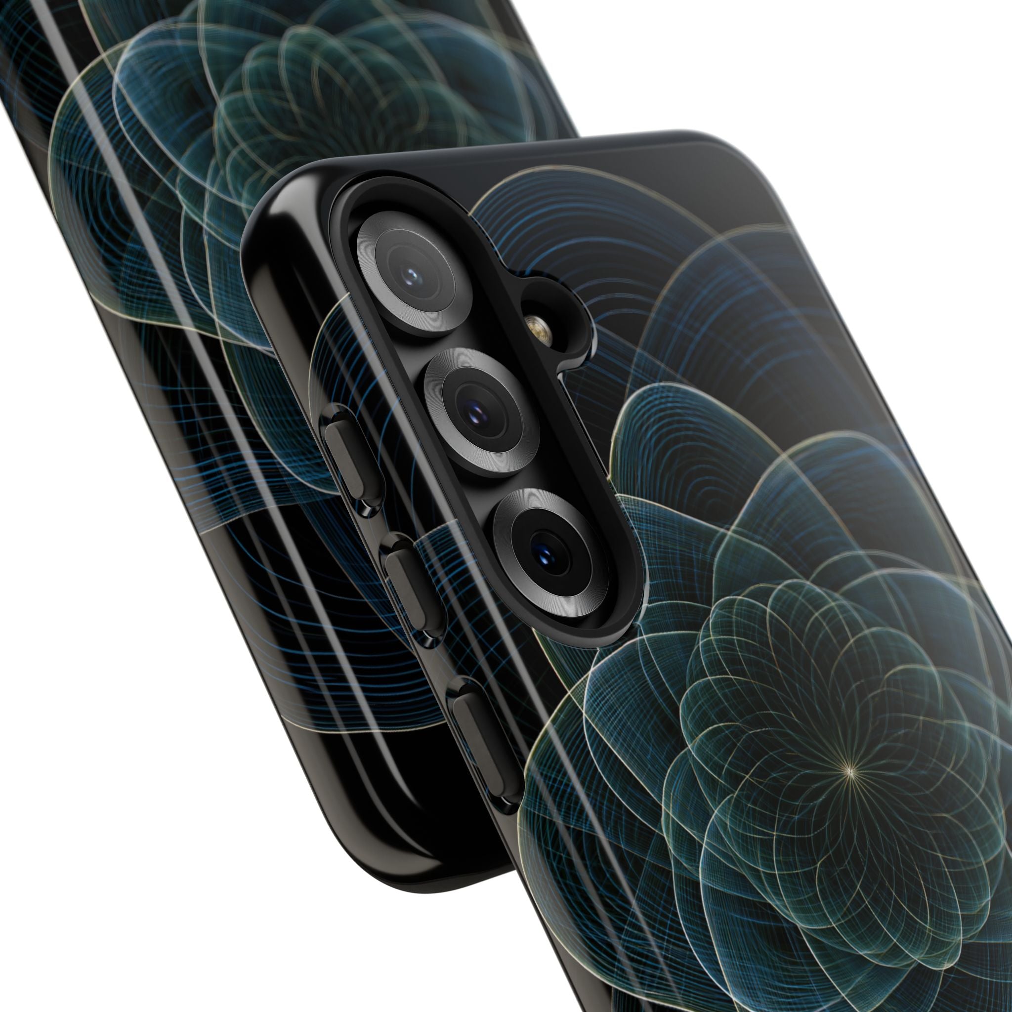 Blue Tough Phone Case for Samsung - Celestial Wireframe Bloom