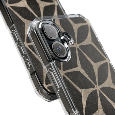 Concrete Mosaic Star · Clear Impact Magnetic Phone Case for iPhone · Black