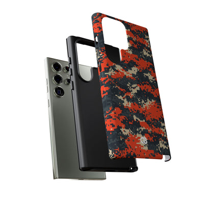 Signal Pixel Camo · Tough Phone Case for Samsung · Orange