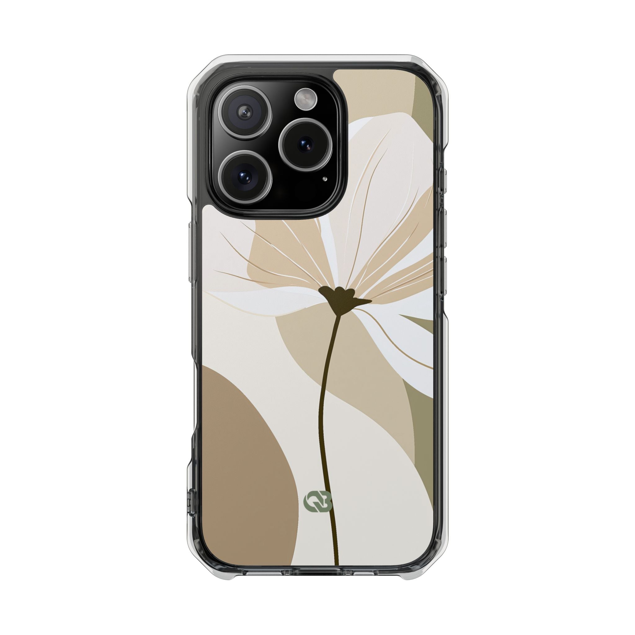 Beige Impact MagSafe Phone Case for iPhone - Sage Linen Magnolia