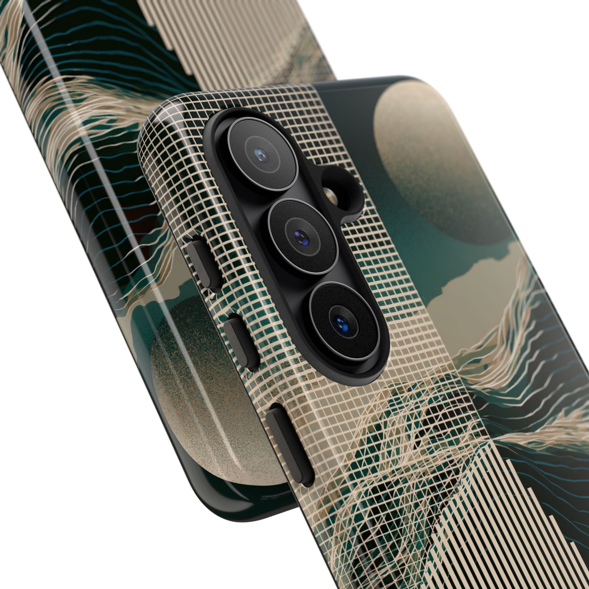 Green Tough Phone Case for Samsung - Lunar Moss Topography