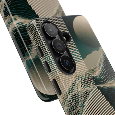 Green Tough Phone Case for Samsung - Lunar Moss Topography