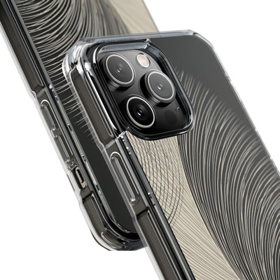 Beige Impact MagSafe Phone Case for iPhone - Obsidian Cream Plume