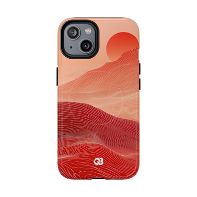 Red Tough 2.0 Magsafe Phone Case for iPhone - Crimson Ridge Lines