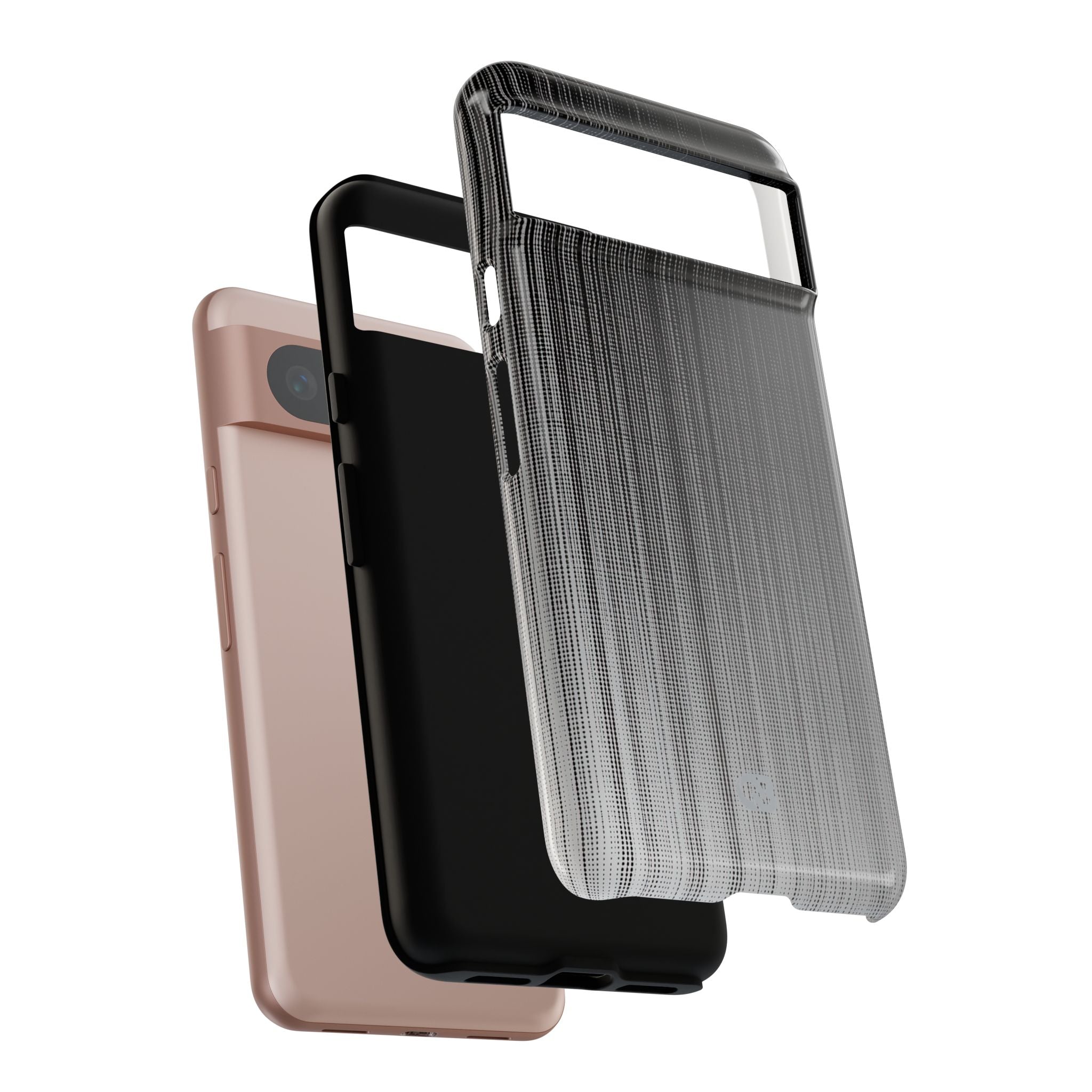 Grey Tough Phone Case for Google Pixel - Static Vertical Dither