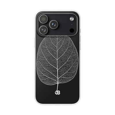 Black Lite Phone Case for iPhone - Bleached Leaf Lattice