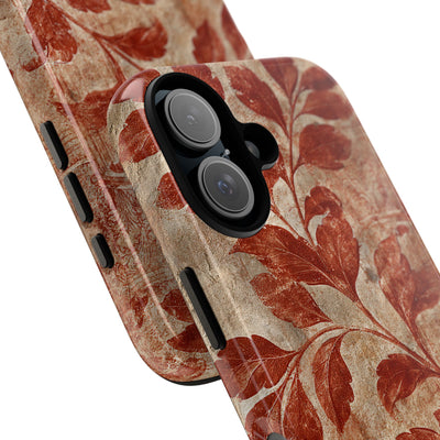 Terracotta Botanical Fresco · Tough Phone Case for iPhone · Red