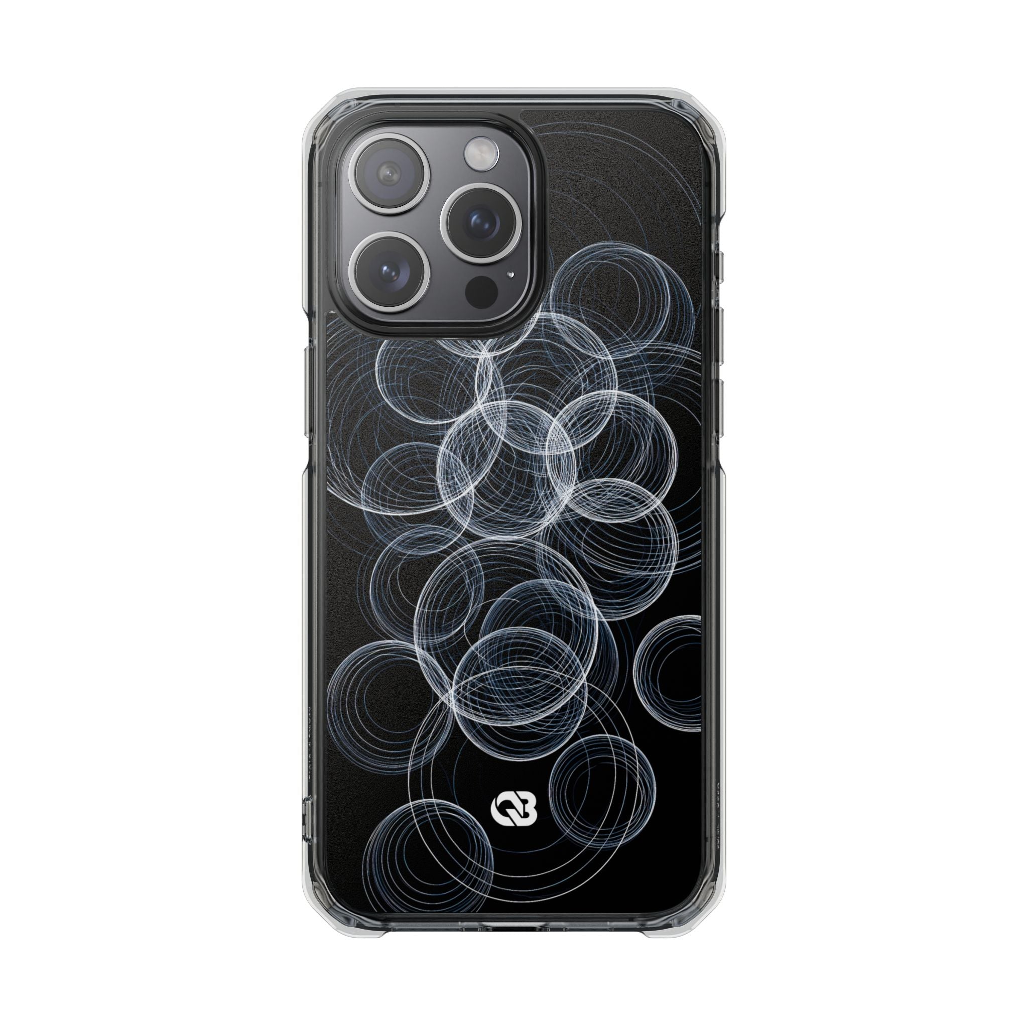 Black Impact MagSafe Phone Case for iPhone - Frosted Ring Matrix