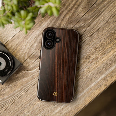 Brown Tough Phone Case for iPhone - Burnished Mahogany Grain