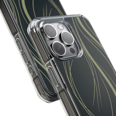 Green Impact MagSafe Phone Case for iPhone - Obsidian Sage Flow
